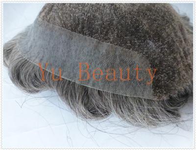 China Wholesale Price High Quality Grey Hair Natural hairToupee For Men Nice grey hair toupee for men with lace front and poly for sale