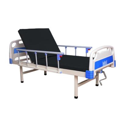 China Single Crank Manual Medical Beds Anti Collision With Mattress Guardrail for sale
