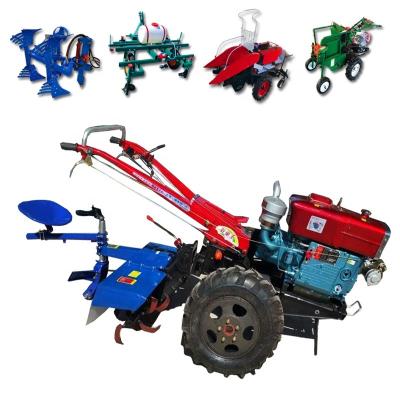 China Machinery Repair Shops Low Price 12hp 15hp Diesel Electric Rotary Hoe Two Wheel Potato Seeder For Walking Tractor Plow Double Hydraulic Mower à venda