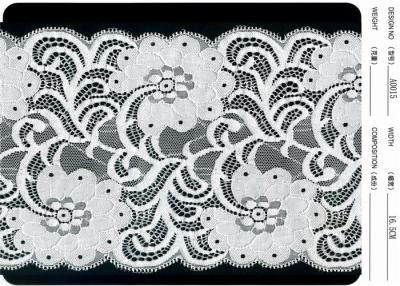 China Laço feito malha nylon da pestana da tela do Spandex do algodão para o vestido de casamento à venda