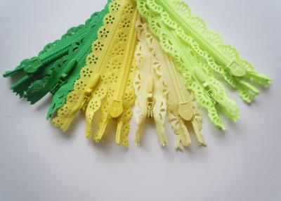 China Custom Length Double Sided Sewing Notions Zippers , Nylon Lace Zipper For Clothes for sale