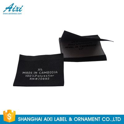 China Etiquetas da etiqueta da roupa do damasco dos acessórios, etiqueta tecida do fato vestuário feito-à-medida à venda