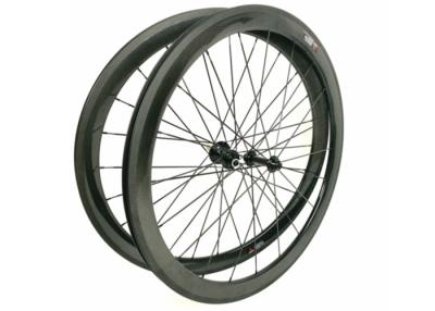 China 23MM Width 700C Carbon Road Bike Wheels 45MM Clincher Shiny / Matte Finishing for sale
