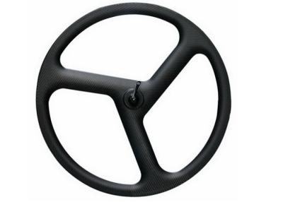 中国 黒いマット11の速度カーボン循環の車輪、カーボン三スポークの自転車の車輪  販売のため