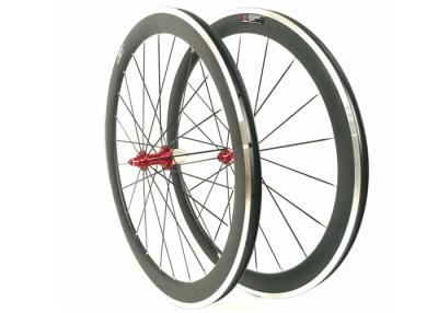 China 20 / 24H 700C Carbon Alloy Wheels 50MM Clincher 23MM Width For Road Bike for sale