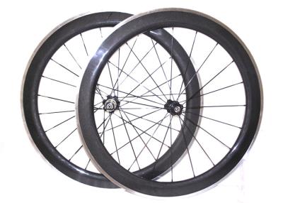 China 23MM Width Carbon Wheels With Aluminum Brake Track ,  V Shape Alloy Clincher Wheelset  for sale