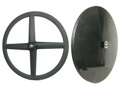 China Matte / Glossy Carbon Rear Disc Wheel , Road Disc Wheelset 4 Spoke for sale