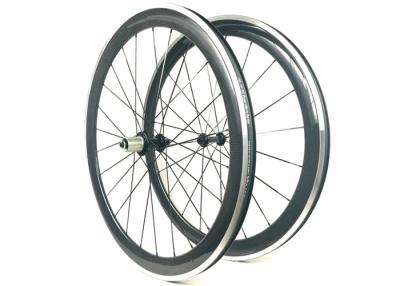 China 700C 3K Glossy Carbon Alloy Wheels Clincher 50MM Powerway R13 Hub 20 / 24H for sale