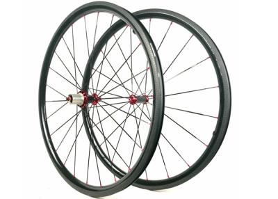 China 30MM*25MM Carbon Road Wheels  Dimple Brake Surface 700C Tubuless / Clincher for sale