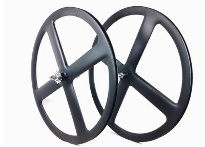 China UD Carbon 4 Spoke Wheel 700C 23MM Width Track Bike Wheel Tubular Clincher for sale