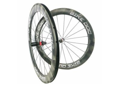 中国 60mm Carbon Composite Bike 1470g Tubeless Clincher Bicycle Wheel Decals 700C 販売のため