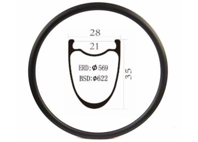 Chine Carbon Rims 35mm Height 28mm Width All Road Light Bicycle Wheel Rim 700c à vendre