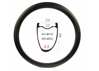 China OEM Road Disc Carbon Rim 29mm Width 40mm Height Gravel Bicycle Rim for sale