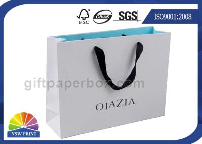 China Grosgrain / Cotton Handle Shopping Paper Bags For Retail Promotion for sale