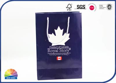 China Customized 4C Printed Paper Shopping Bags Eco Friendly Matte Lamination With Ribbon Handle for sale
