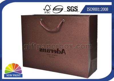 China Logo Dark Brown custom printed paper shopping bags with handles of PP for sale