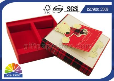 Κίνα Διακοσμημένη συσκευασία κιβωτίων δώρων εγγράφου συνήθειας δώρων χαιρετισμού κάρτες άκαμπτη για τα Χριστούγεννα προς πώληση