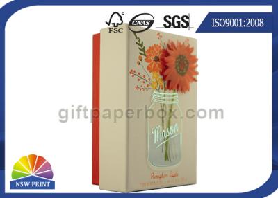 China Flower Decorated Luxury Rigid Gift Box / Cardboard Gift Box For Soap Packaging for sale