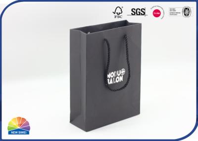 China Matte Paper Shopping Bags Eco Friendly Custom Silver Hot Foil Stamping for sale