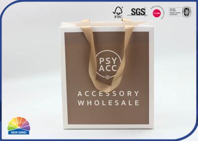 China Customzied CMYK Reusable Logo Paper Gift Bag Matt Lamination With Silk Ribbon for sale