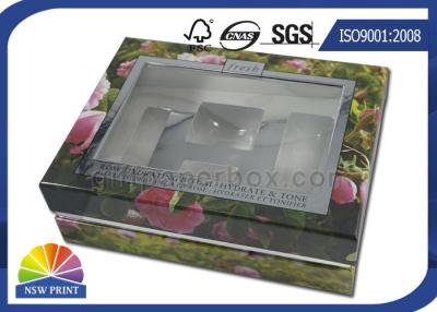 China Clear Window Rigid Cuff Box Cosmetic Paper Gift Box Packaging with Blister Tray for sale
