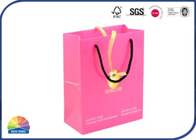 China Gloss Lamination Paper Gift Bag With Ribbon Decoration Nylon Ropes for sale