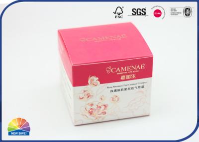 China Golden Rose Logo Print Folding Carton Box Matte Pink Color For Facial Cream for sale