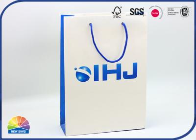 China Luxury Paper Gift Bag Matte Lamination Custom Logo With Nylon Handle for sale