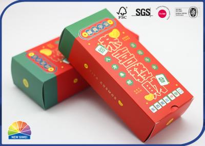 China Gold Stamping Sliding Folding Carton Box Food Grade Paper Festival Package for sale