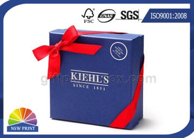 China Custom Logo Cardboard Paper Rigid Gift Box Ribbon Bowknot Decorated SGS Approval for sale