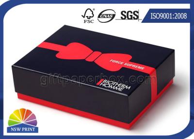 China Custom Printed Rigid Paper Gift Box Blister Plastic Tray with Red Liner for sale