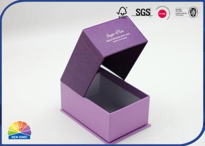 China Purple CMYK Paper Packaging Gift Box Matte Lamination Hot Stamping Custom for sale