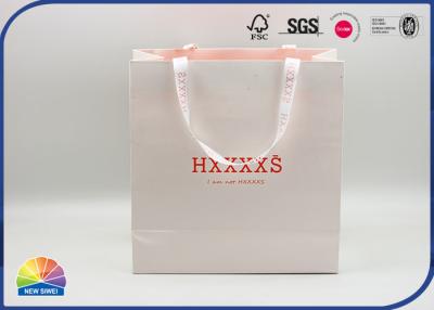 China White Color Pantone Color Paper Gift Bag With Custom Silk Handle for sale