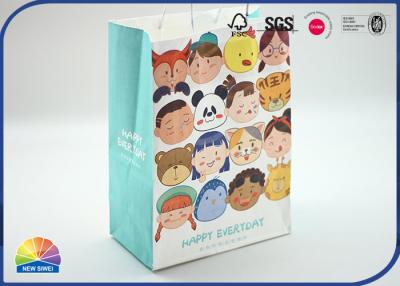 China FSC White Kraft Paper Shopping Packaging Gift Bag UV Printing for sale
