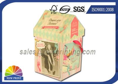 China Personalized House Shaped Rigid Decorative Paper Boxes Presentation Box With Ribbon for sale