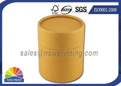 China No Printing Kraft Cardboard Tubes Packaging , Cylinder Round Kraft Paper Cans for sale