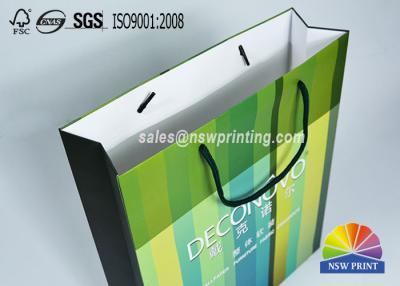 China Black PP Rope Handle Branded Printed Paper Bags CMYK Colors Printing for sale