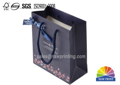 China Ribbon Decorated Custom Designed Paper Shopping Bags With Handles , Premium Printed for sale