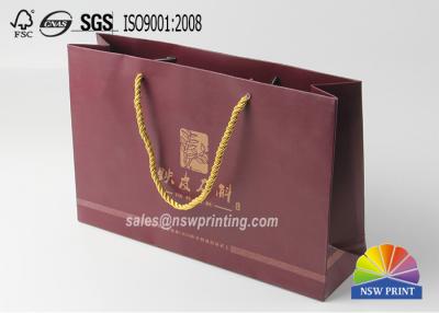 China Delicate Pantone Color Cotton Handle Silver Stamping Paper Bag for sale