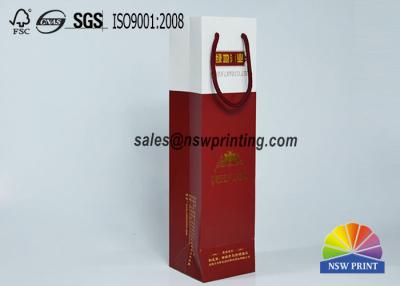 China Portable 250g Art Paper Wine Packaging Bags With Spot Color Printing for sale