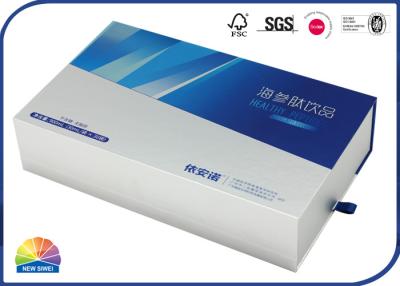 China Reverse Uv Coating Rigid Drawer Paper Box With Paper Divider for sale