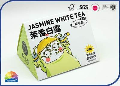 China Jasmine Tea Bags Packaging Triangle Inside Print Folding Carton Box for sale