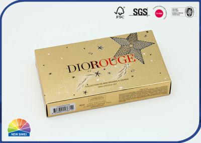 China Gold Cardboard Folding Box Printed Inside Plastic Tray For Lipstick for sale