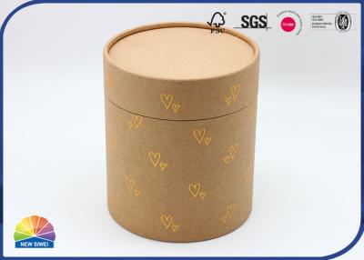 China Gold Stamping Heart Socks Scarf Brown Kraft Paper Packaging Tube for sale