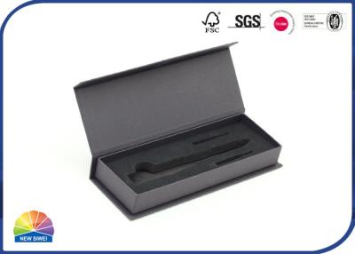 China Magnetic Black Rectangle Hinged Lid Gift Box For Pen Packaging for sale