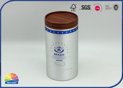 China 4c Uv Print 182gsm Silver Cardboard Tube Packaging For Coffee Tea for sale