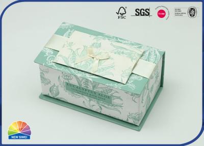China Bowknot Ribbon Decorated Hinged Lid Box Bath Soap Packaging for sale