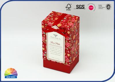 China Bowknot Decorated Rose Soap Packaging Rigid Neck Box for sale