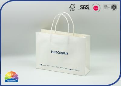 China 1c sacos de compras brancos UV Matte Varnishing do papel de embalagem da cópia 180gsm à venda