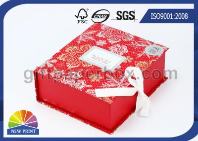 China Popular Design Printed Luxury Hinged Lid Gift Box Red Flat Pack Gift Set Fold Paper Box for sale
